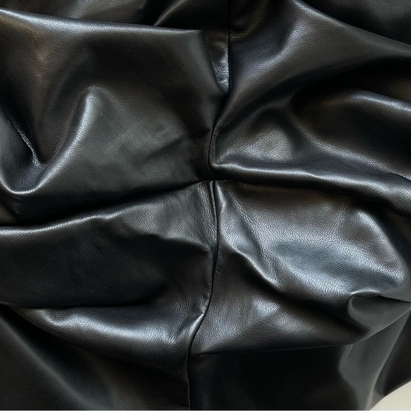 Avec Les Filles Faux Leather Paperbag Pants Belted Black Cropped M EUC - Picture 3 of 7